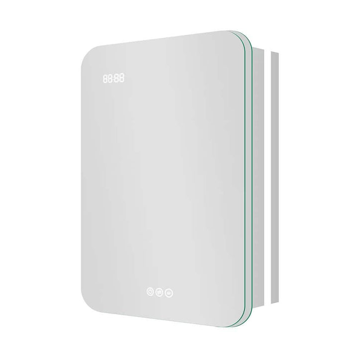 HMMHVV 20 in. W x 28 in. H Rectangular Aluminum Surface Mount Smart Lighted LED Bathroom Medicine Cabinet with Mirror