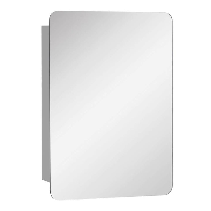 kleankin 18 in. W x 26 in. H Bathroom Silver Recessed/Surface Mount Medicine Cabinet with Mirror, Storage Shelf, Stainless Steel