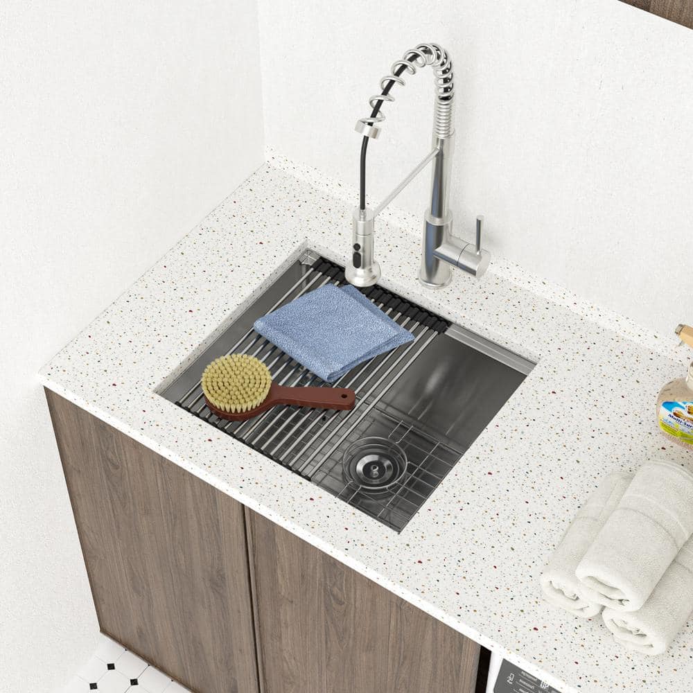 LORDEAR 23x19 Stainless Steel Undermount Utility Sink - Silver