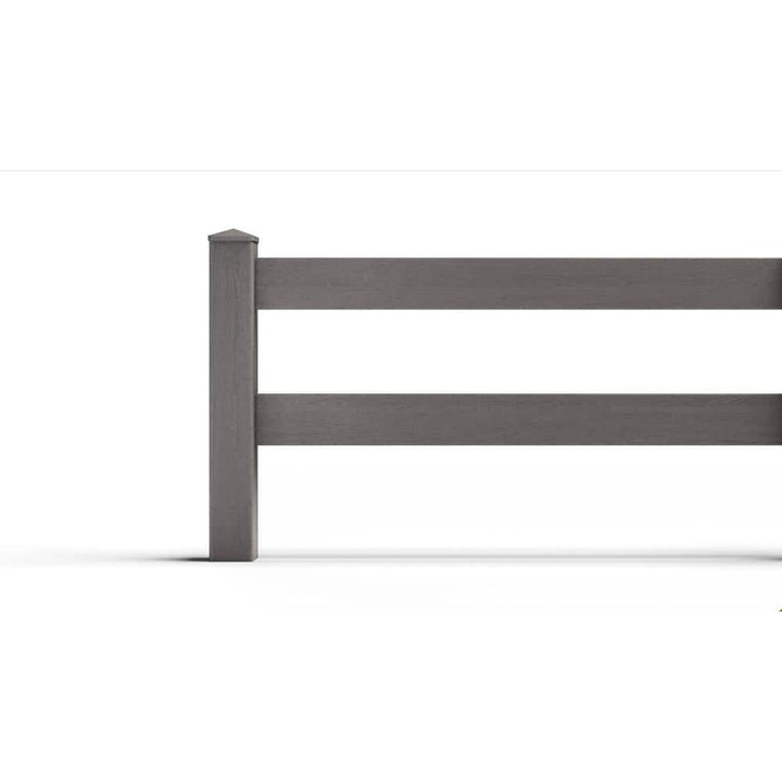 Natures Composites Composite Traditional 2-Board Ranch Rail (3 ft. H x 4 ft. W) Slate Grey