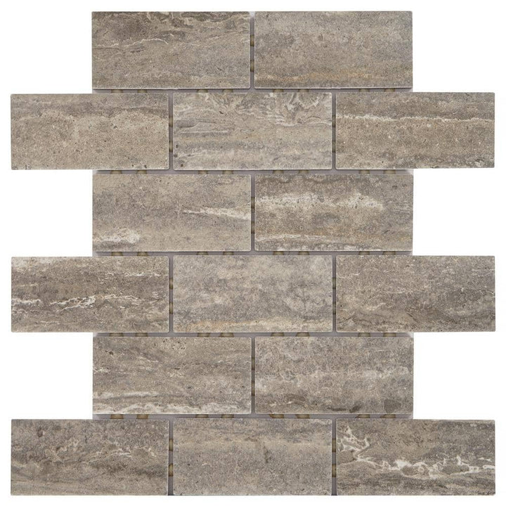 Daltile Stonehollow Smoky Taupe 12 in. x 12 in. x 6.35 mm Ceramic Brick Joint Mosaic Floor and Wall Tile (0.83 sq. ft. per piece)