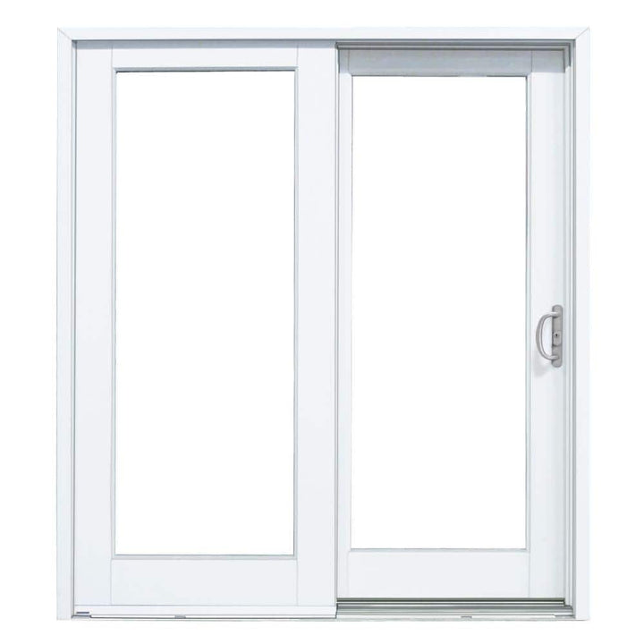 60 in. x 80 in. Woodgrain Interior and Smooth White Exterior Right-Hand Composite Sliding Patio Door