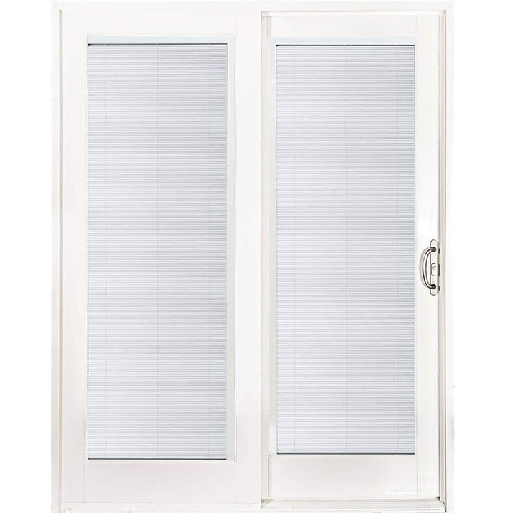 60 in. x 80 in. Woodgrain Interior and Smooth White Right-Hand Composite PG50 Sliding Patio Door
