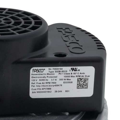 Rheem SP20999B blower motor - label view (Product Type: Blower Motor)