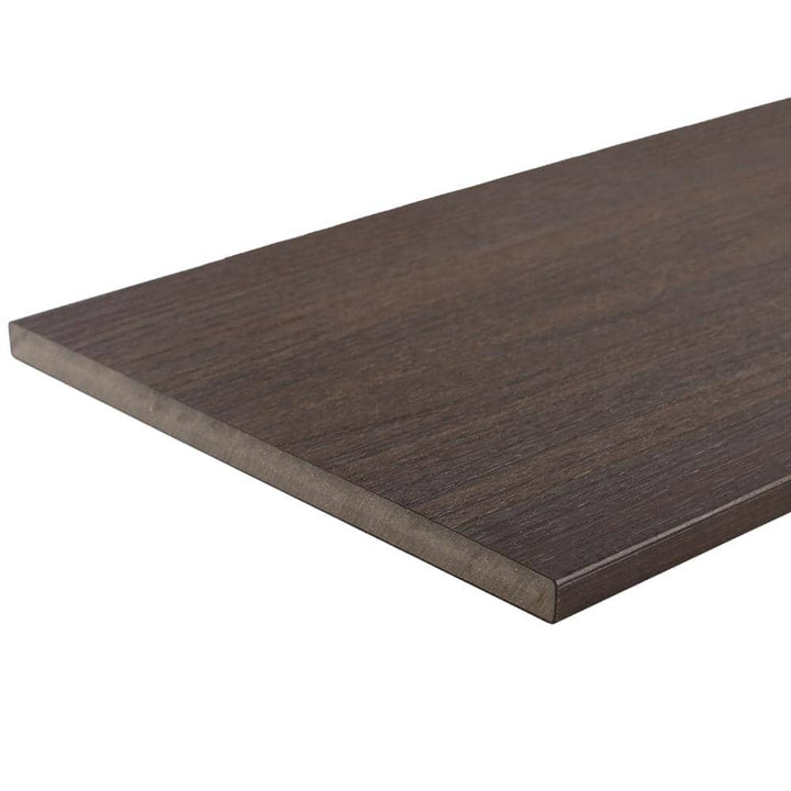 NewTechWood UltraShield 0.6 in. x 12 in. x 12 in. Spanish Walnut Fascia Composite Decking Board Sample