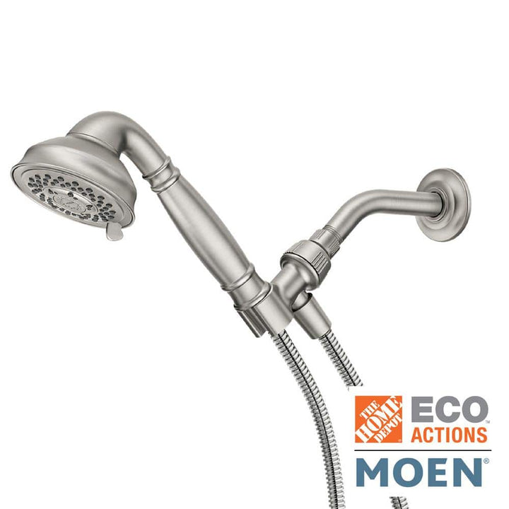 Moen Brecklyn 8-Spray 4 in. Wall-Mount Handheld Adjustable Shower Head, Spot Resist Brushed Nickel