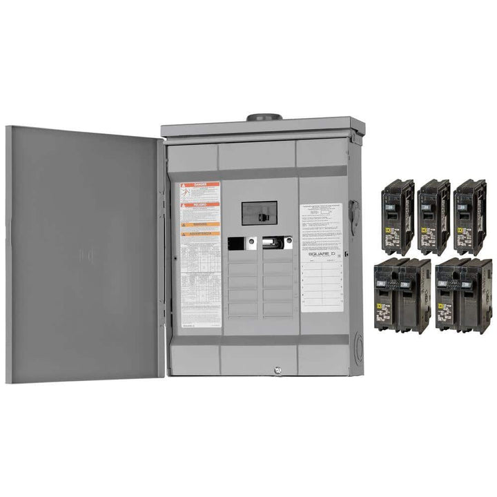 Square D Homeline 125-Amp 12-Space 24-Circuit Outdoor Main Breaker Plug-On Neutral Load Center - HOM1224M125PRBVP