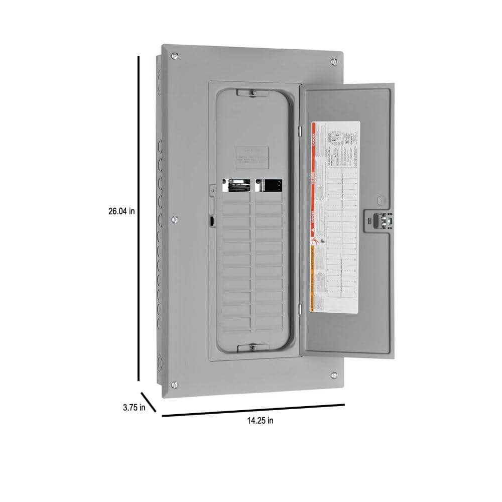Square D Homeline 125 Amp 20-Space 40-Circuit Indoor Main Lug plug-on neutral Electrical Panel with Cover, Ground Bar