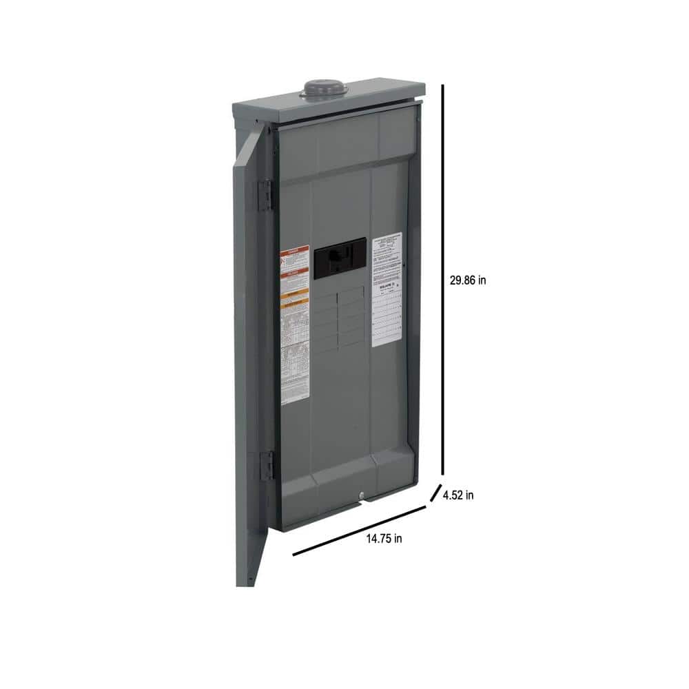 Square D Homeline 200-Amp 8-Space 16-Circuit Outdoor Main Breaker Plug-On Neutral Load Center - HOM816M200PFTRB