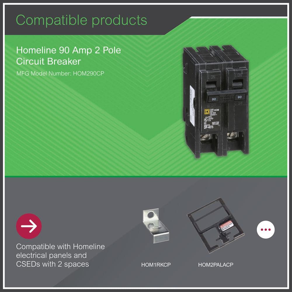 Square D Homeline 90 Amp 2-Pole Circuit Breaker