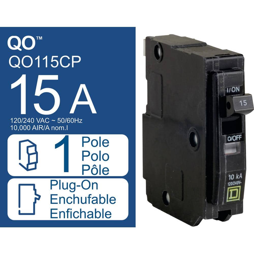 Square D QO 15 Amp Single-Pole Circuit Breaker(QO115CP)