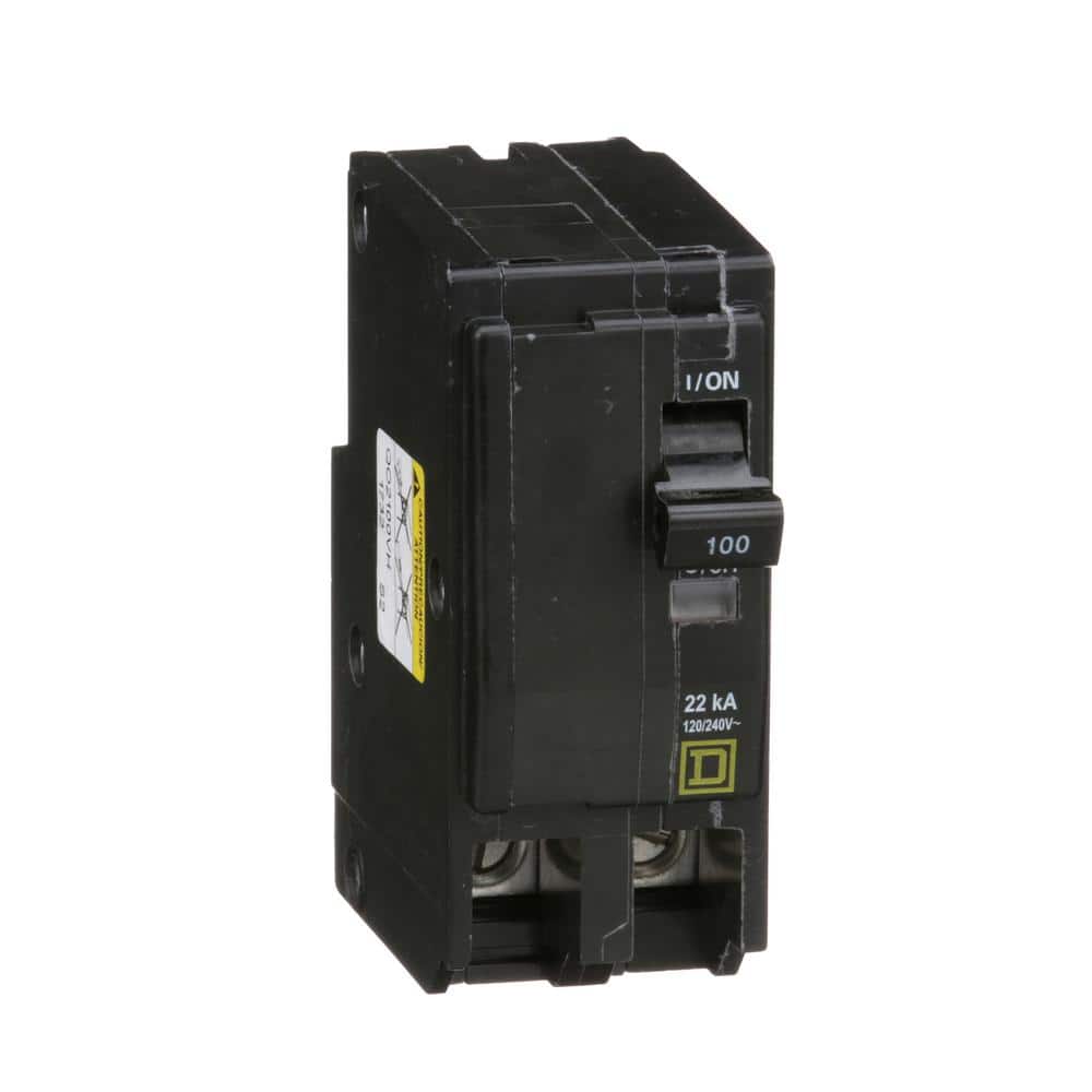 Square D QO 100 Amp 22kA 2-Pole Plug-In Circuit Breaker