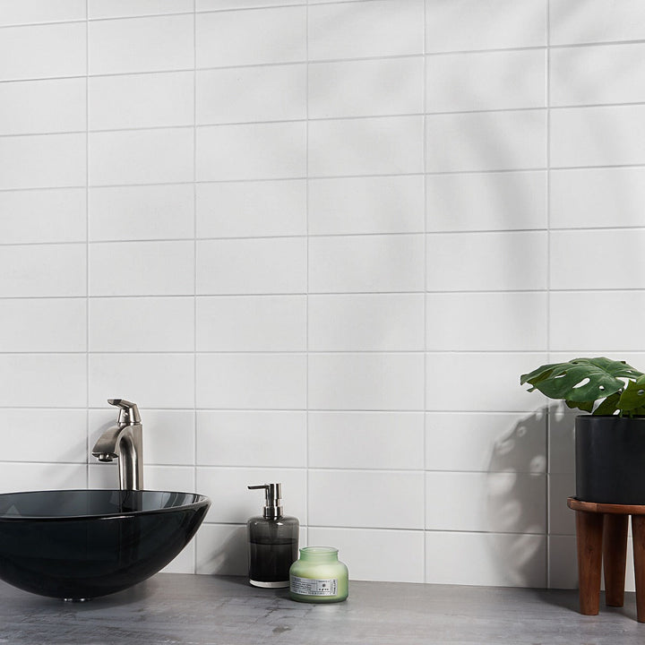 Stacy Garcia Maddox White Matte Ceramic Subway Wall Tile 4x8
