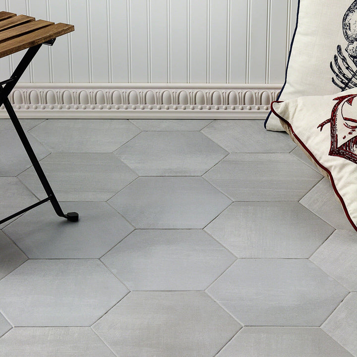 Paige Avorio Gray 10" Hexagon Matte Porcelain Tile - Lux Tile