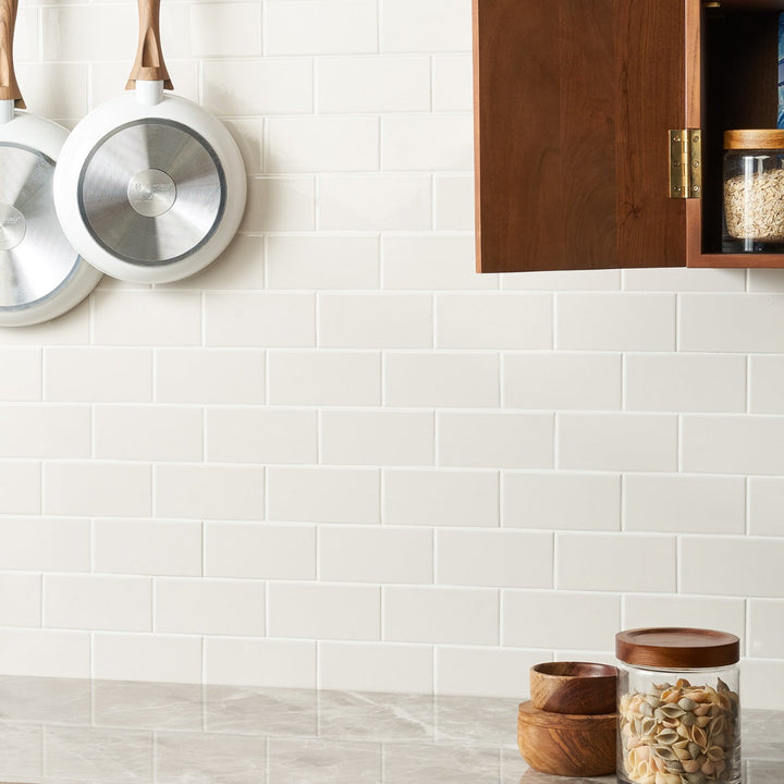 Park Hill Monumental Mist White 3x6 Polished Porcelain Subway Tile