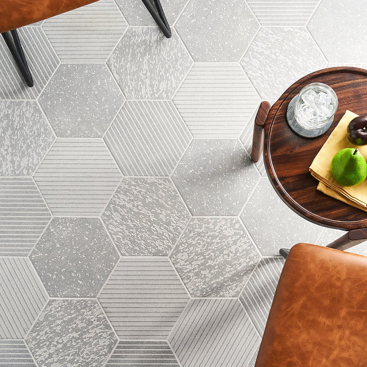Texstone Gray Hexagon Matte Porcelain Tile - Lux Tile