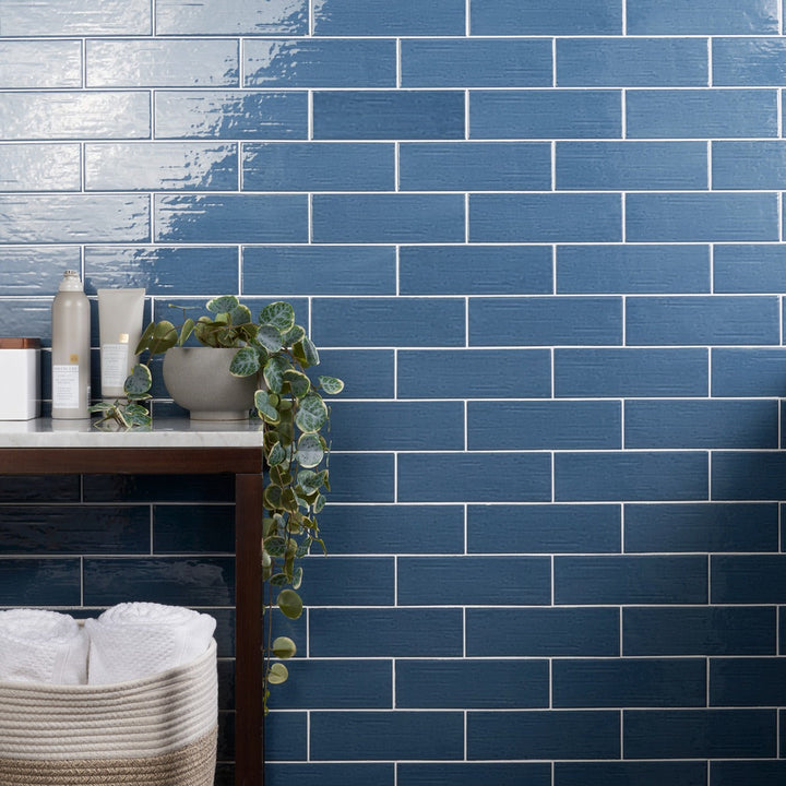 Kiln Blue 3x9 Polished Porcelain Subway Tile - Lux Tile
