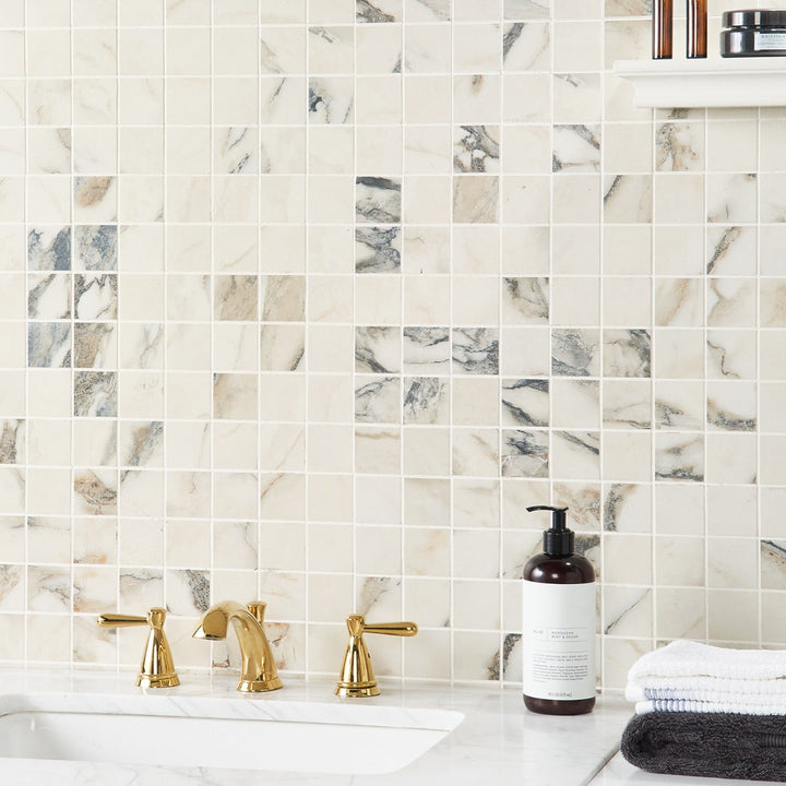 DreamStone Calacatta Rustico 2x2 Matte Porcelain Mosaic Tile