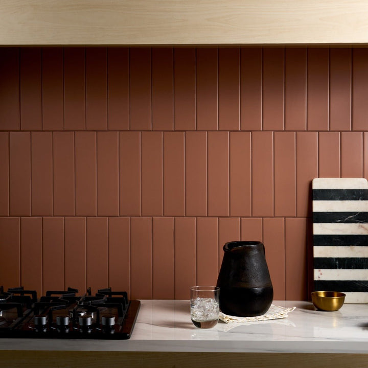 Roller Terracotta Matte Porcelain Subway Tile - 3x11
