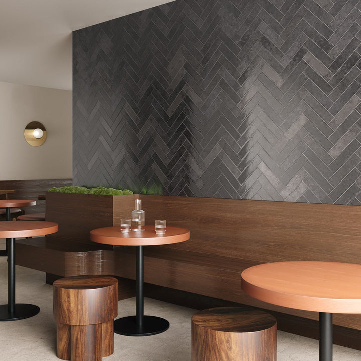 Kalay Antracite Gray 3x12 Glossy Ceramic Subway Tile - Lux Tile