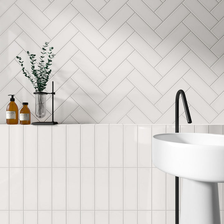 Park Hill Monumental Mist White 4x12 Polished Porcelain Subway Tile