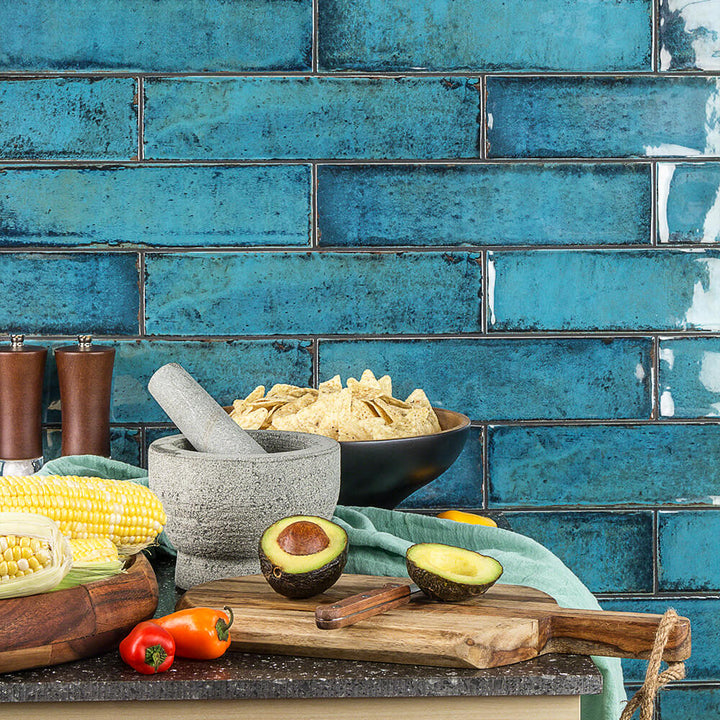 Castle Denim Blue 3x12 Polished Ceramic Subway Tile - Lux Tile