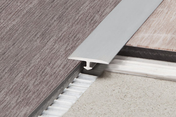 Schluter Systems VINPRO-T Floor T-Moulding, Brushed Antique Bronze, 0.53 in T x 0.53 in W x 98.5 in L, Anodized Aluminum