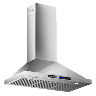 36 in. 600 CFM Convertible Wall Mount Range Hood with Remote, Touch Control LCD, Long-term Warranty in Stainless Steel