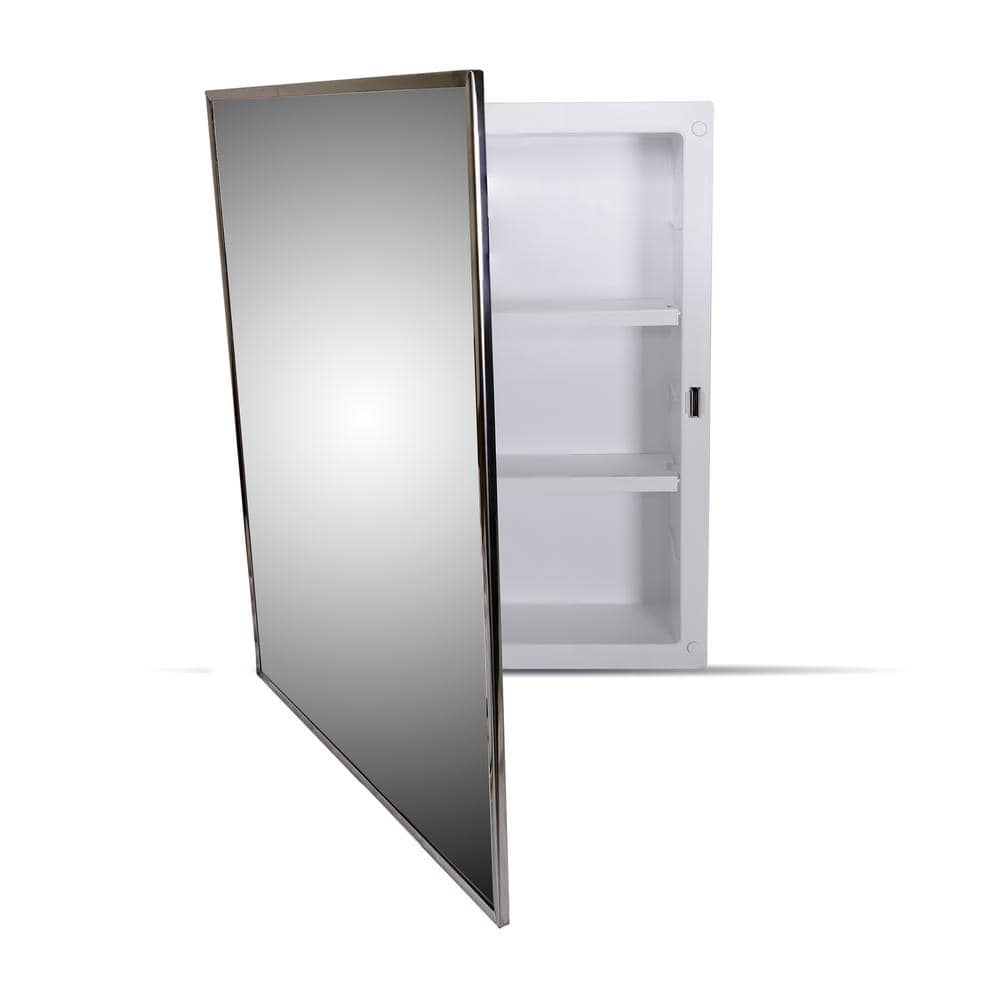 JENSEN Styleline 16 in. W x 20 in. H x 3.75 in. D Recessed Medicine Cabinet in Stainless Steel
