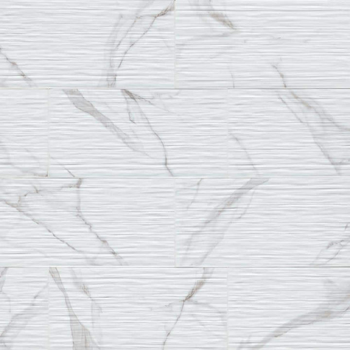 MSI Dymo Statuary Stripe White 12 in. x 24 in. Glossy Ceramic 3D Patterned Wall Tile (960 sq. ft./Pallet)
