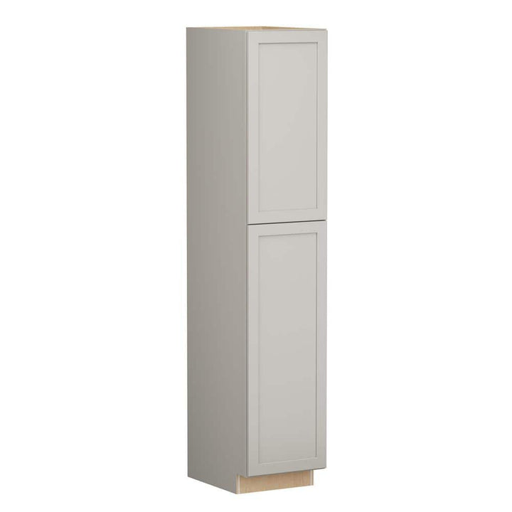 SIMPLY WOODMARK PRO Shaker Full Overlay 18 in. W x 24 in. D x 90 in. H Plywood Assembled Pantry Kitchen Cabinet in Stone Gray