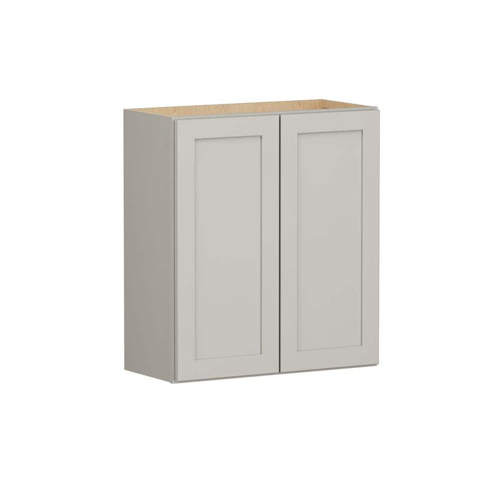 SIMPLY WOODMARK PRO Shaker Full Overlay 27 in. W x 12 in. D x 30 in. H Plywood Assembled Wall Kitchen Cabinet in Stone Gray