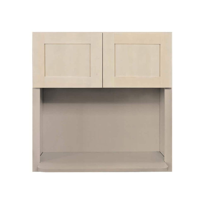 LIFEART CABINETRY Lancaster Stone Wash Plywood Shaker Stock Assembled Wall Microwave Kitchen Cabinet 30 in. W x 42 in. H x 12 in. D