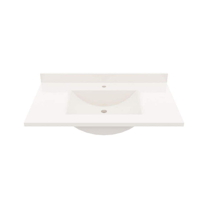 Swan Contour 37 in. W x 22 in. D Solid Surface Vanity Top with Integral Sink in White
