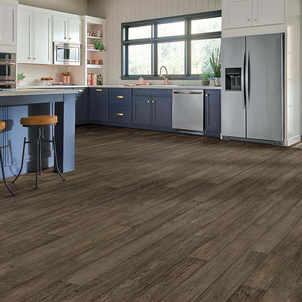 Bruce Hydropel Taupe Hickory 7/16 in. T x 5 in. W Waterproof Wire Brushed Engineered Hardwood Flooring (22.6 sq.ft./ctn)