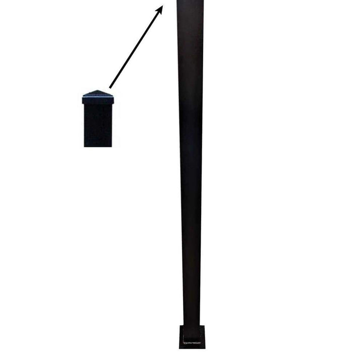 EZ Handrail 3 in. x 3 in. x 96 in. Textured Black Aluminum Post