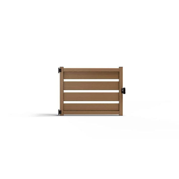 Natures Composites Composite Modern Horizontal Semi-Privacy ( 3 .5 ft. H x 4 ft. W) Timber Brown Perimeter Fence Gate