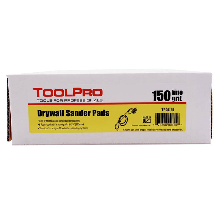 ToolPro 9 in. (225 mm) 150 Grit Drywall Sander Pads (5-Piece)