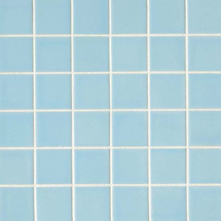 Bedrosians True 2" x 2" Porcelain Floor & Wall Mosaic Tile in Sky (12" x 12" Sheet)