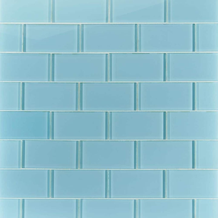 Ivy Hill Tile Contempo Turquoise 3 in. x 6 in. x 8 mm Polished Glass Subway Floor and Wall Tile (32 pieces 4 sq.ft./Box)