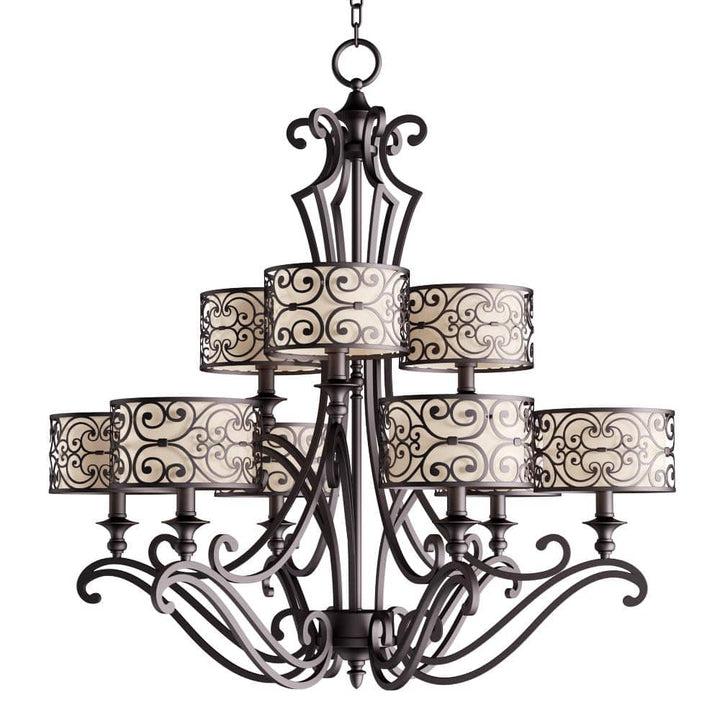 Maxim Lighting Mondrian 9-Light Umber Bronze Multi-Tier Chandelier