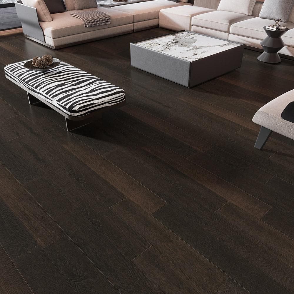 Selkirk Umber Oak 3/8 in. T x 6-1/2 in. W Tongue and Groove Wire Brushed Engineered Hardwood Flooring (31.97 sq.ft./case)