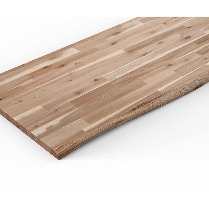 Interbuild 8 ft. L x 25.5 in. D, Unfinished Acacia Butcher Block Standard Countertop, with Live Edge