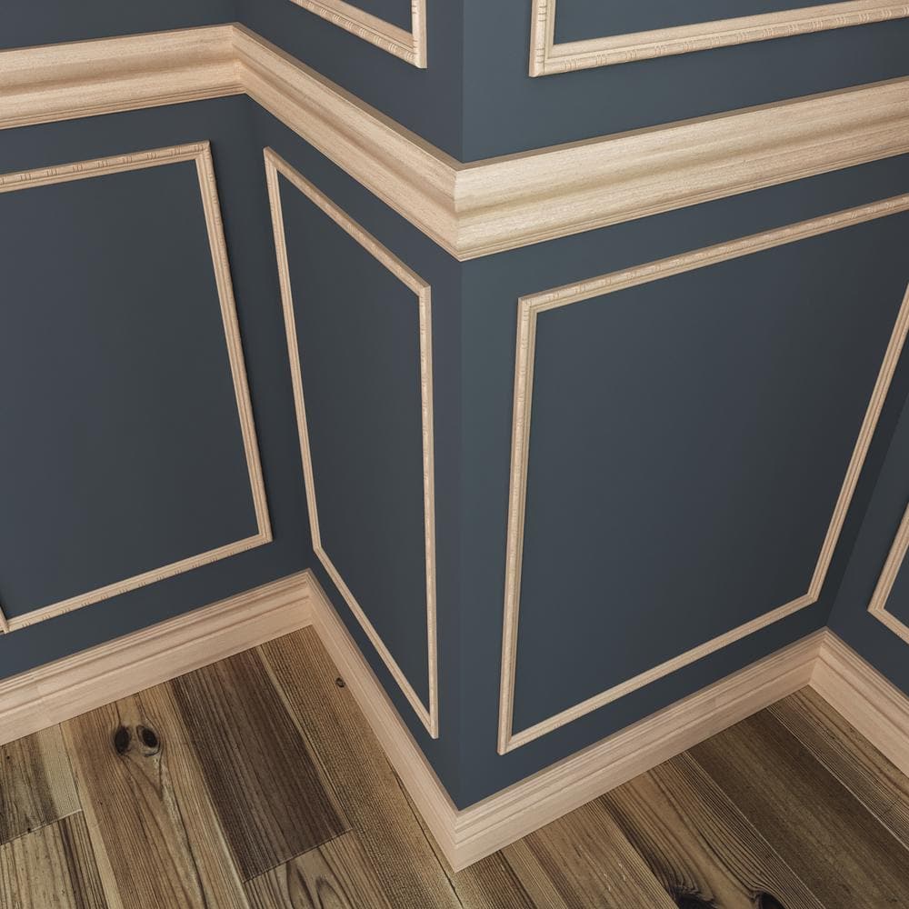 Ornamental Mouldings 5/16 in. x 11/16 in. x 96 in. White Hardwood Sausage and Bead Embossed Colonial Moulding