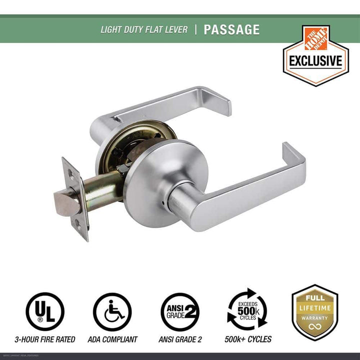 Schlage Commercial Steel Passage Hall/Closet Door Lever Lockset