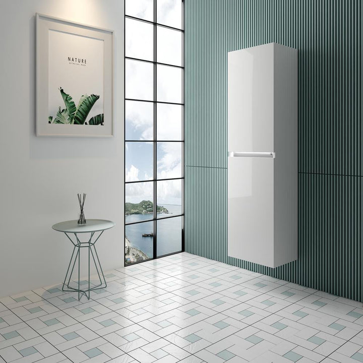 Vanity Art 16 in. x 63 in. x 12 in. LED Lighted Wall Hung Bathroom Cabinet in White
