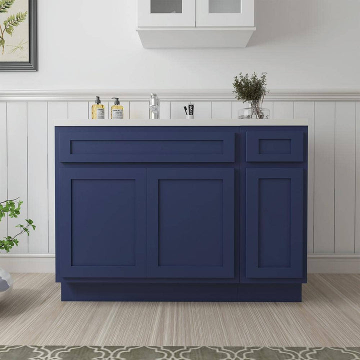 Vanity Art 42 in. W x 21 in. D x 32.5 in. H Bath Vanity Cabinet without Top in Blue