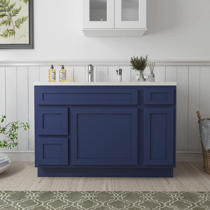 Vanity Art 48 in. W x 21 in. D x 32.5 in. H Bath Vanity Cabinet without Top in Blue