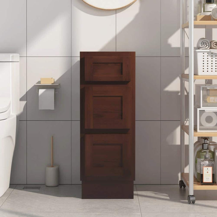Vanity Art 12 in. W x 21 in. D x 32.5 in. H 3-Drawers Bath Vanity Cabinet Only in Brown