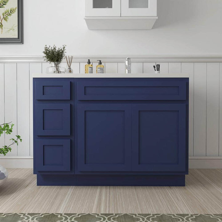 Vanity Art 45 in. W x 21 in. D x 32.5 in. H Bath Vanity Cabinet without Top in Blue